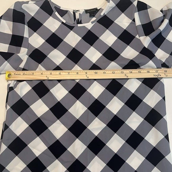 Ann Taylor Gingham Ruffle Sleeve Shift Dress Size 4 - Picture 5 of 12